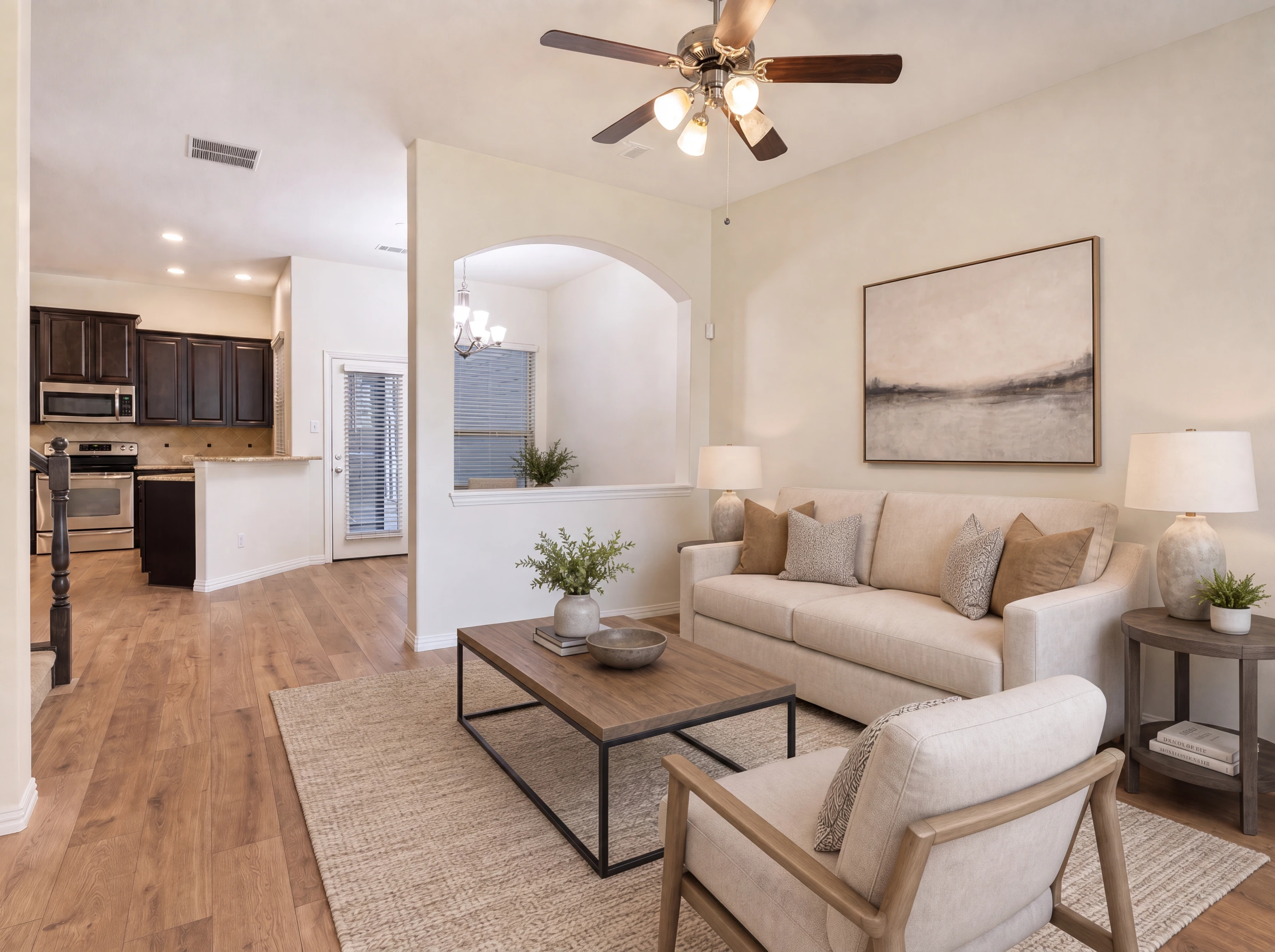 Main living area with hardwood floors at 8772 Iron Horse Drive